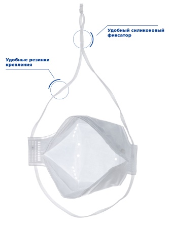 Полумаска фильтрующая трехпанельная с защитой от аэрозолей (респиратор) FR 4200 FFP2 NR D STANDART